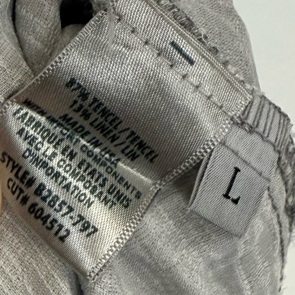 Bella Dahl Blouse Size  Large Gray Sleeveless Top Tencel Linen Blend - Picture 5 of 10